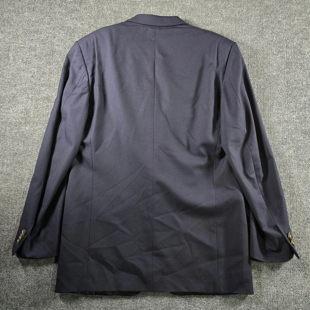 Corneliani Mens Navy Blue Super 100s Virgin Wool Blazer Made In Italy Size 52 l